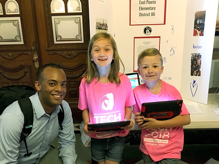EducationSuperHighway at Tech 2018 with kids with tablets