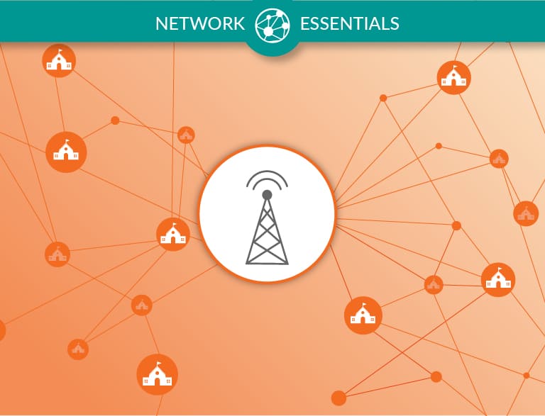 An icon of a network connecting to schools