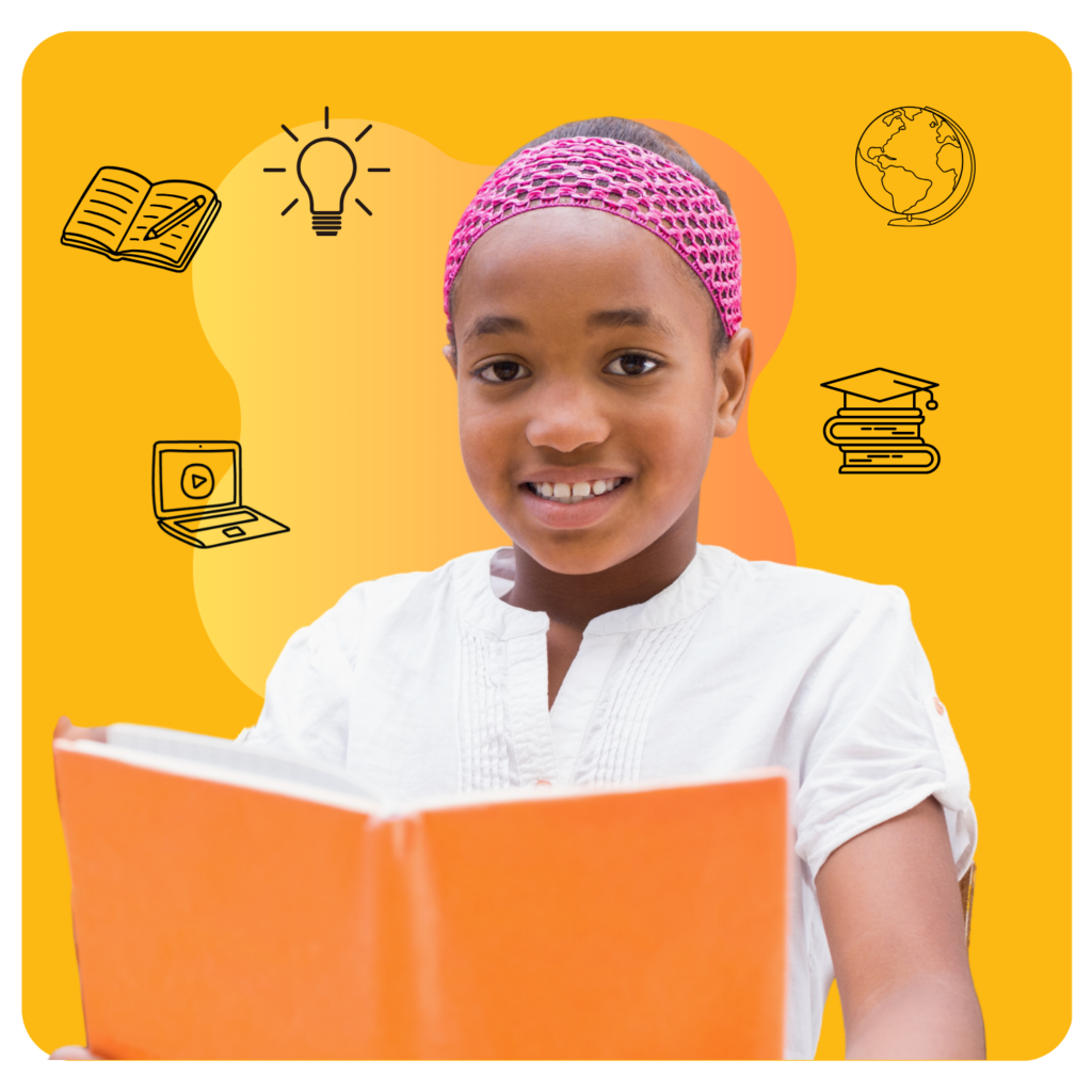 Girl with orange book