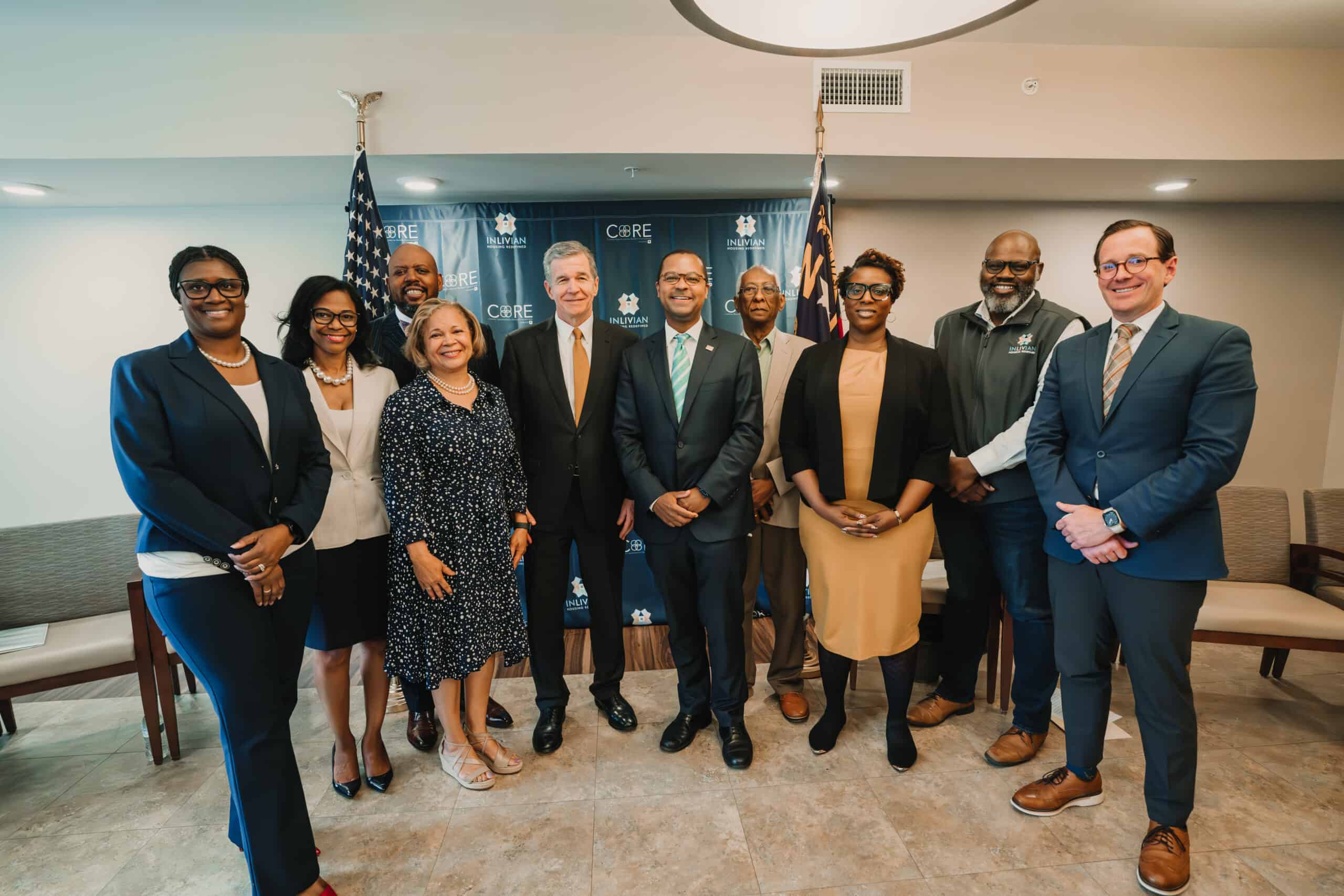 Photo of national, state, and local leaders at the Your Home, Your Internet launch event in Charlotte.